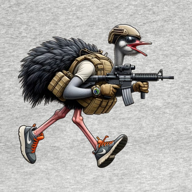 Tactical Ostrich by Rawlifegraphic